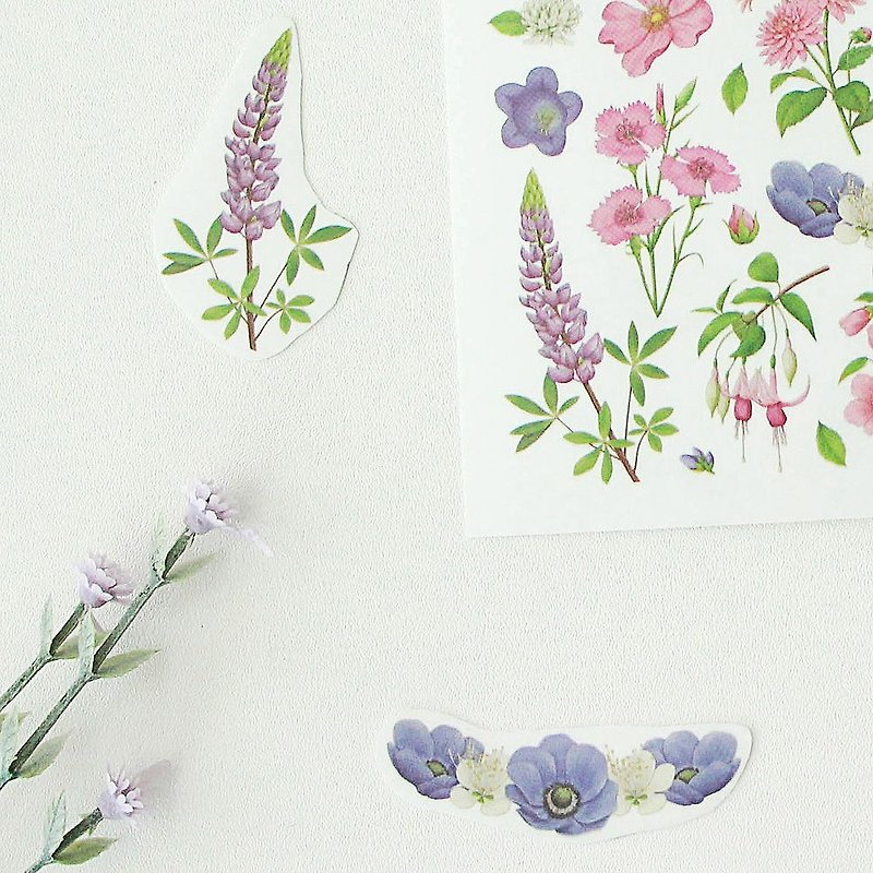 Indigo self-cut floral hand sticker (four in) - romantic purple, IDG77267 - Stickers - Plastic Purple