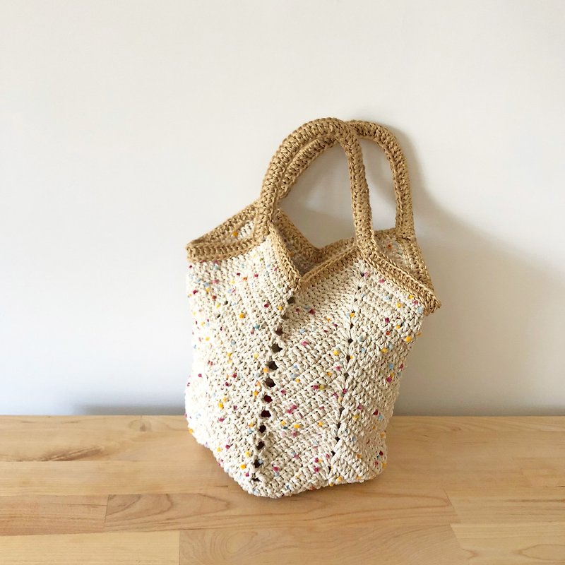 Hand-woven bags - colored cotton candy bellows pleated handbags - Handbags & Totes - Cotton & Hemp Multicolor
