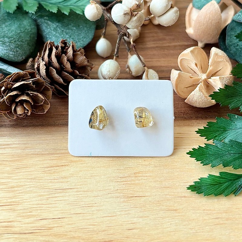 Shiguang-Natural Ore Earrings-Titanium Crystal 41 - Earrings & Clip-ons - Crystal White