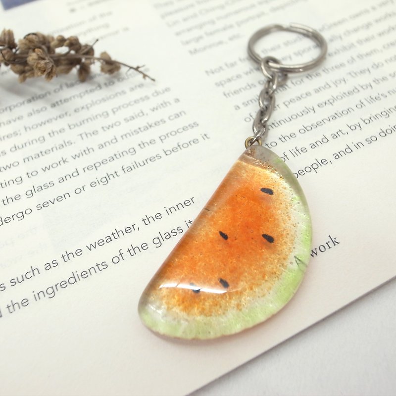 Highlight Also - Glass Watermelon Keyring - Keychains - Glass Red