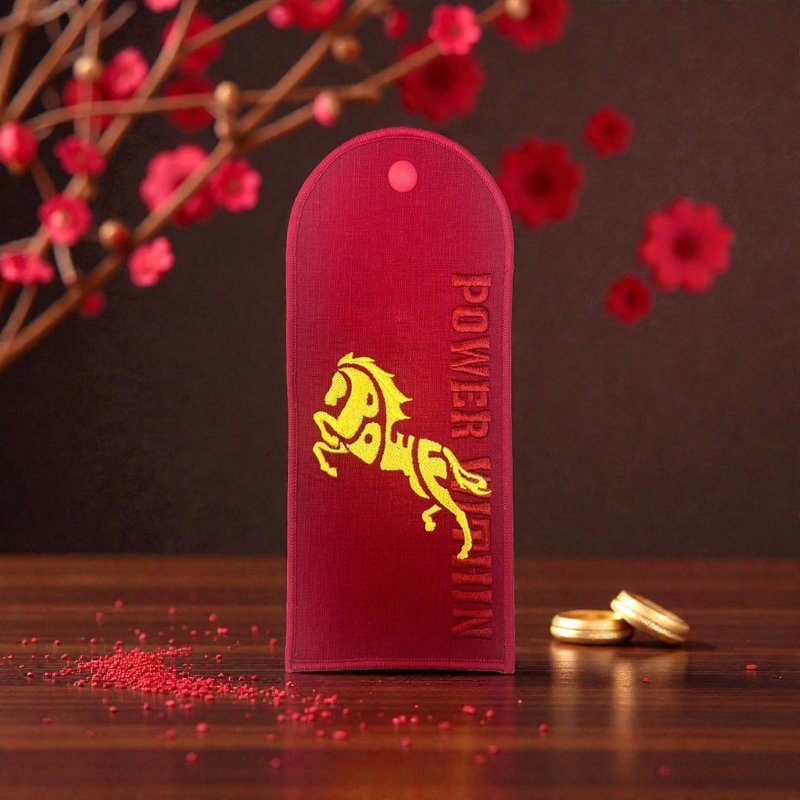 【刺繡紅包袋】POWER-馬年紅包袋 - 紅包袋/春聯 - 繡線 紅色