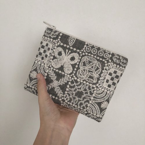 ミナペルホネン 生地使用　twins forest tile フラットポーチ ミナペルホネン 生地使用 twins forest tile フラットポーチ