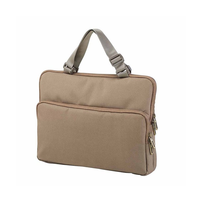 【KING JIM】NEW BASIC Lightweight Waterproof Laptop Storage Bag Khaki - Laptop Bags - Other Man-Made Fibers Khaki