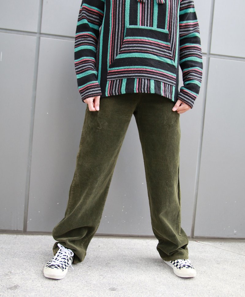 Back to Green:: Corduroy pants matcha dark green //vintage// - Men's Pants - Other Materials 