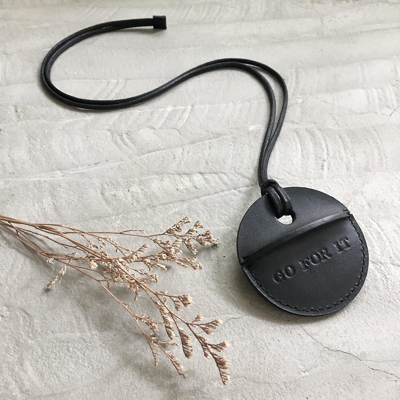 gogoro key holster customized all black customized gift - Keychains - Genuine Leather Black