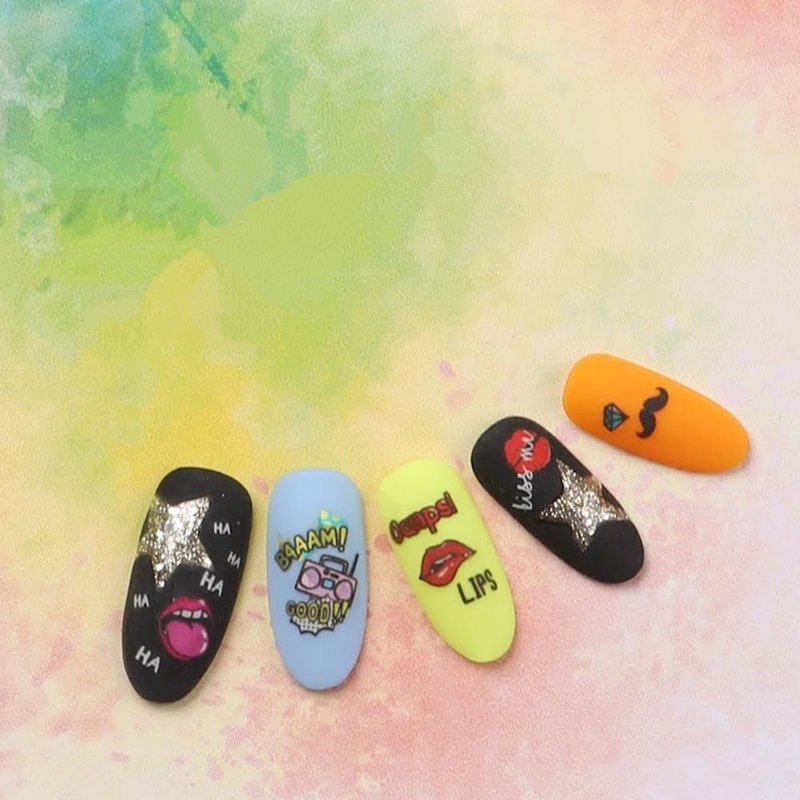 【DIY Nail Art】Nail Look Nail Art Decorative Art Sticker - ยาทาเล็บ - กระดาษ สีทอง