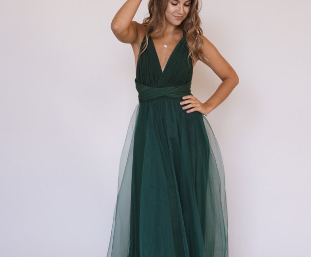 エメラルドインフィニティドレス エメラルドブライドメイドドレス エメラルドマキシドレス ロングドレス ショップ Amordresses ワンピース Pinkoi