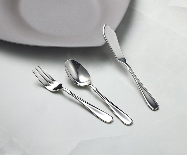 Japan Yamazaki Metal FLORA Series Stainless Steel dessert fork spoon and knife set 3 pieces