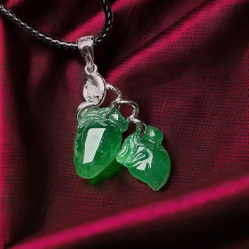 瓔珞珠寶盒 E.L.Jewelry Box 冰種老坑綠翡翠福瓜項鍊 18K金鑲嵌墜頭 | 天然緬甸玉翡翠A貨