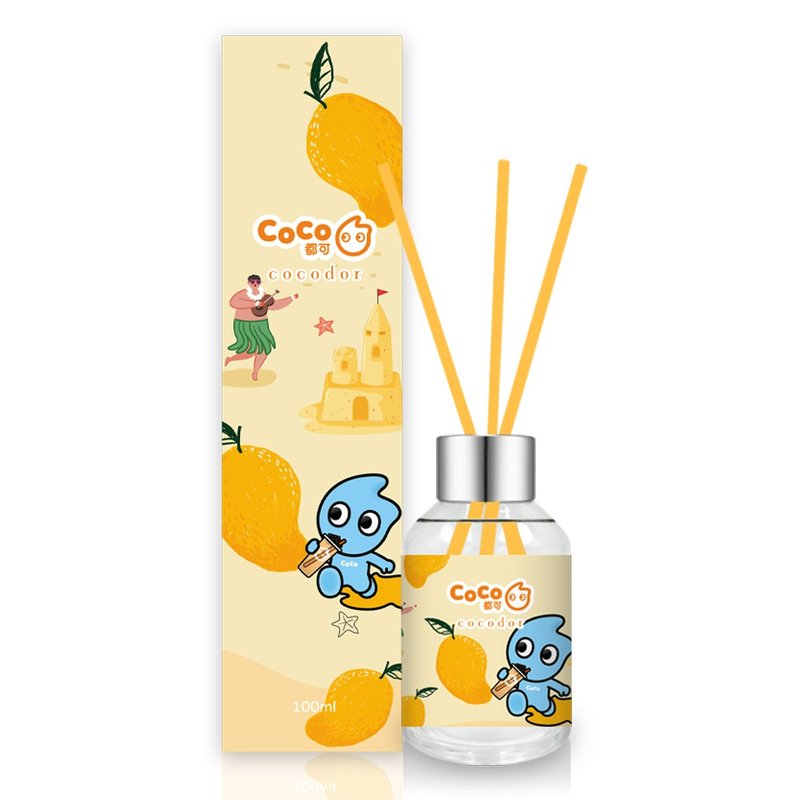 CoCo Tea diffuser 100ml-Mango Pomelo with Tea Jelly - น้ำหอม - แก้ว สีส้ม