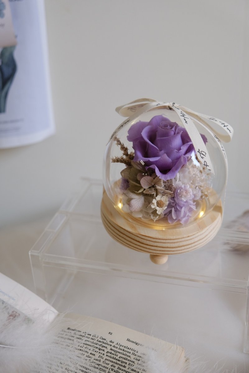 (Lamp style) Grape Purple-Eternal Flower Glass Flower Ball - ช่อดอกไม้แห้ง - พืช/ดอกไม้ สีม่วง