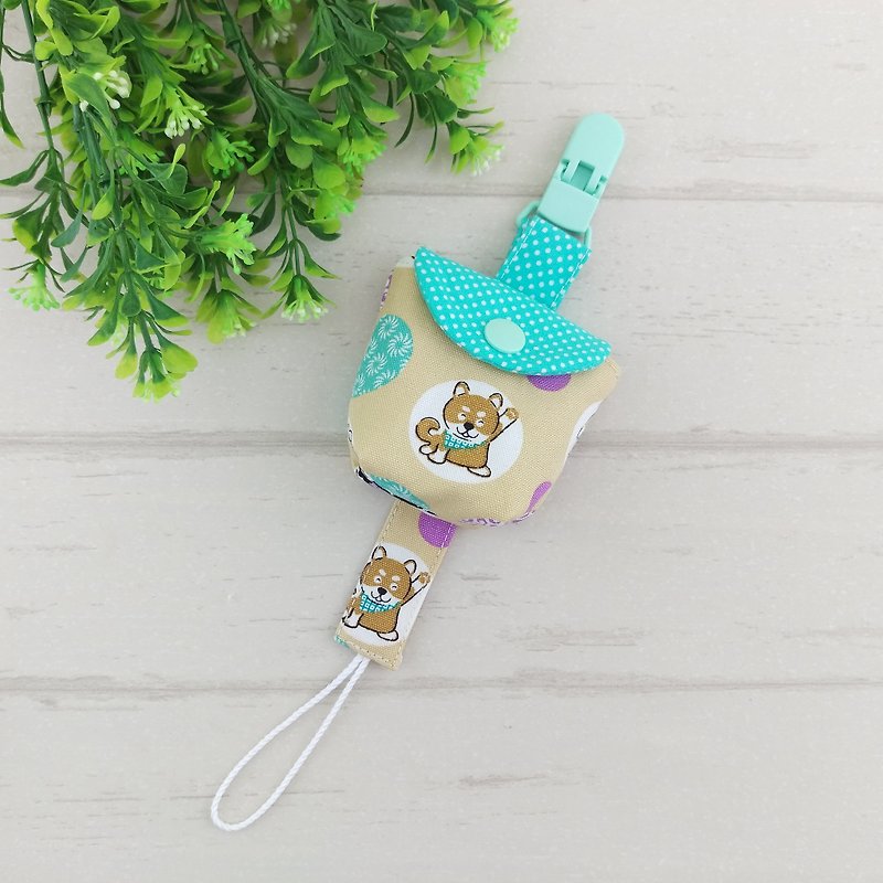 Naughty Shiba Inu-2 colors available. One set of pacifier storage bag + pacifier chain - Baby Bottles & Pacifiers - Cotton & Hemp Green