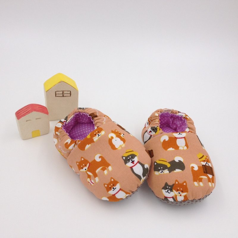 Love each other, love Shiba Inu (foundation) - toddler shoes / baby shoes / baby shoes - รองเท้าเด็ก - ผ้าฝ้าย/ผ้าลินิน สึชมพู