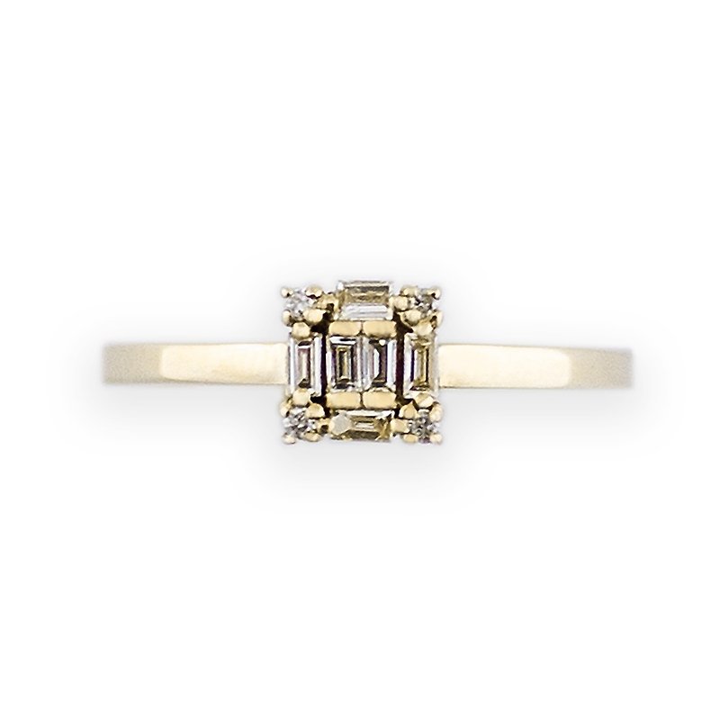 JewCas Carre series 10K gold diamond ring (gold color) _BJC7080d-G - แหวนทั่วไป - โลหะ สีทอง
