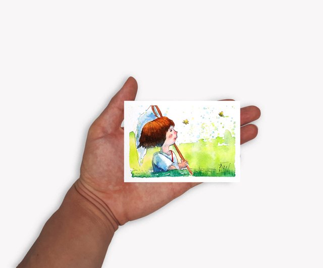 Child with Butterfly Catcher Painting