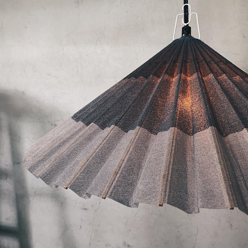 Early export European bamboo non-woven chandelier - โคมไฟ - ไฟเบอร์อื่นๆ สีเทา