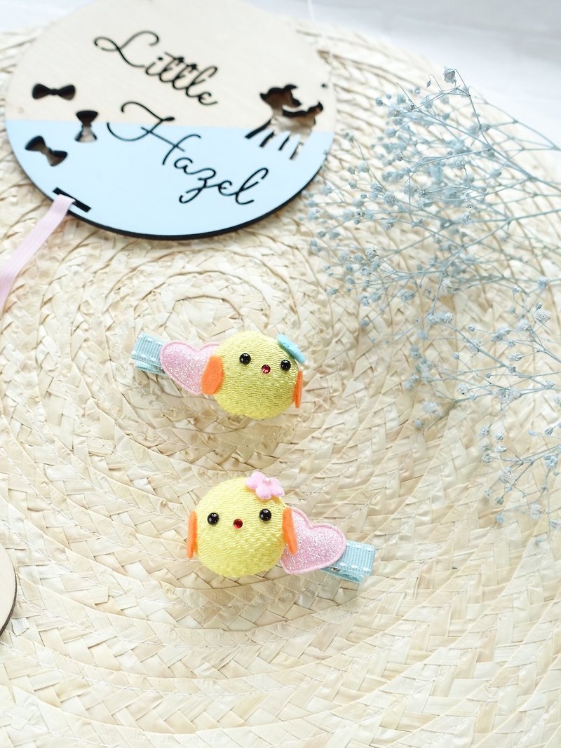 yellow chick handmade hairclips for kids - Other - Other Materials Yellow