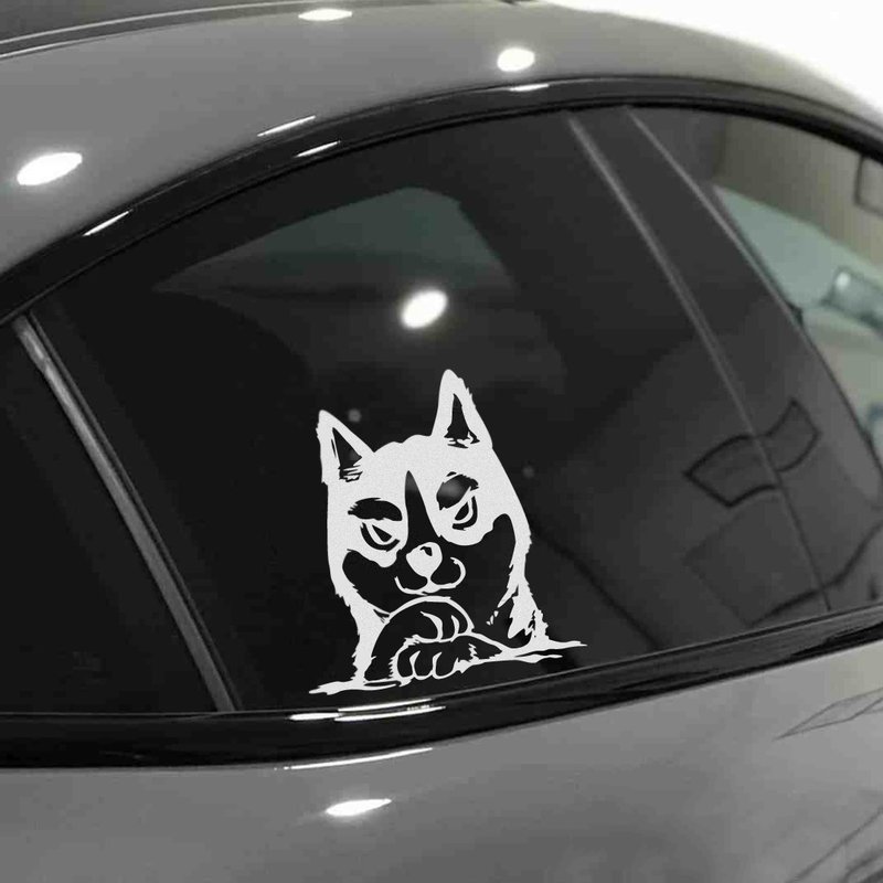 Cat Shiba Inu Pet Reflective Sticker Car Window Triangular Window Windshield Sticker - สติกเกอร์ - วัสดุกันนำ้ 