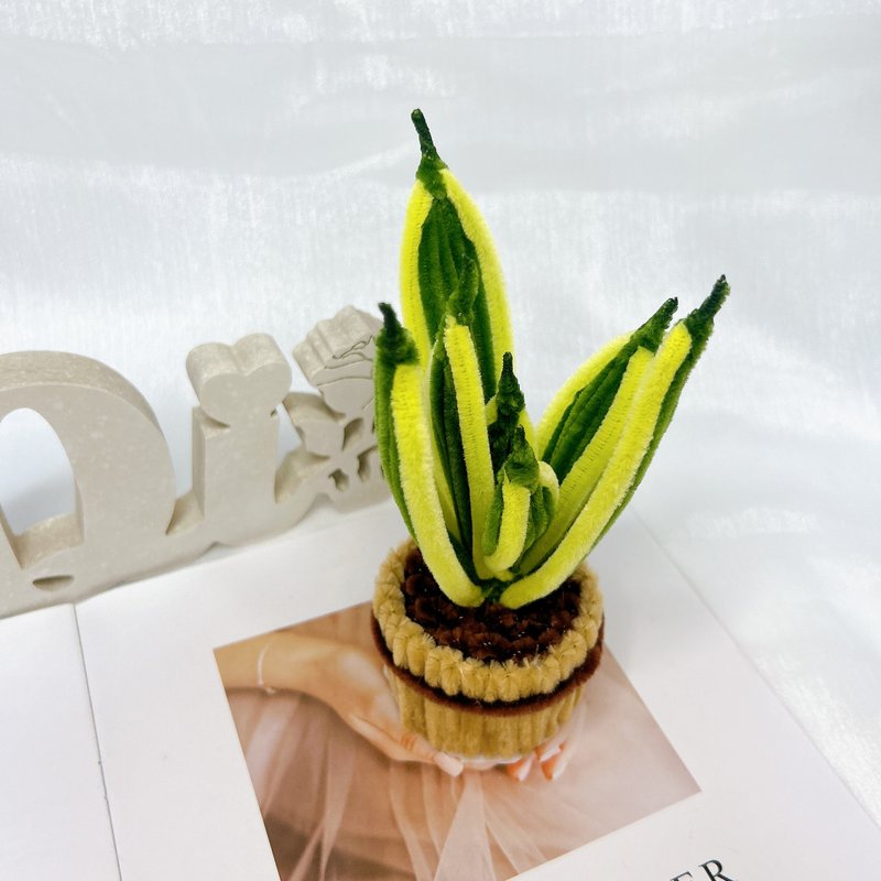 [Handmade to order] Phnom Penh Sansevieria Hairy Root Potted Plant [Vibrant] - ของวางตกแต่ง - วัสดุอื่นๆ 