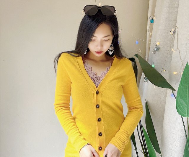 Yellow on sale sweater coat