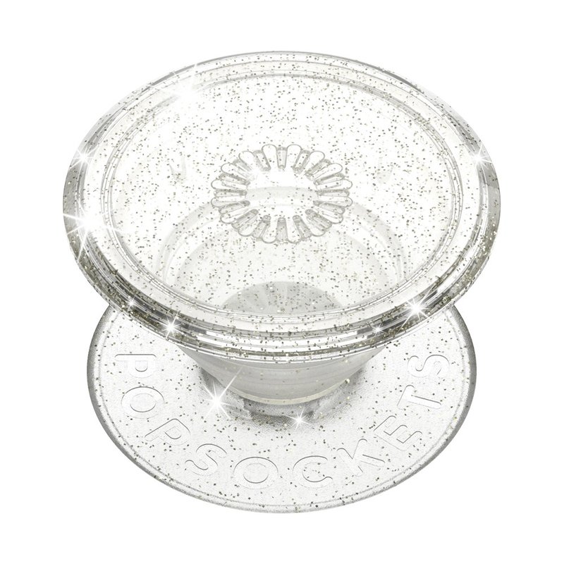 泡泡騷 PopSockets 伸縮氣囊手機支架 - 透明亮粉銀 - 手機配件 - 塑膠 透明