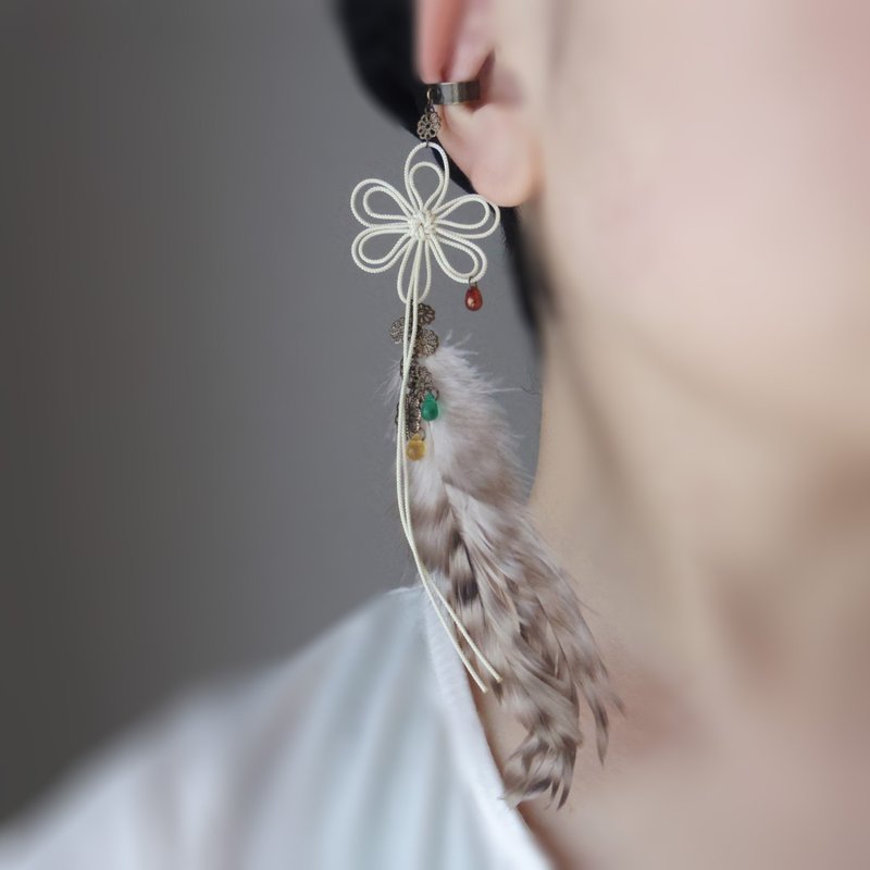 One-sided ear cuff Maihihomu - ต่างหู - โลหะ ขาว