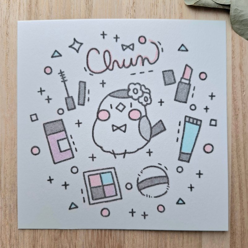 Square Postcard: Cosmetic Chun - 心意卡/卡片 - 紙 