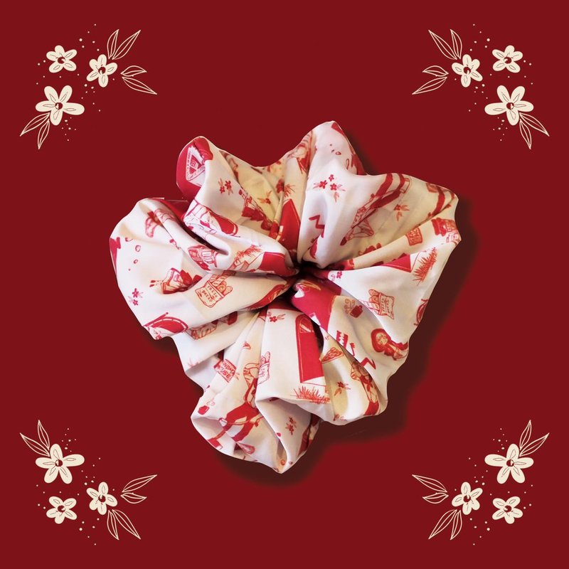 Little Red Riding Hood Scrunchies - 髮夾/髮圈 - 絲．絹 紅色