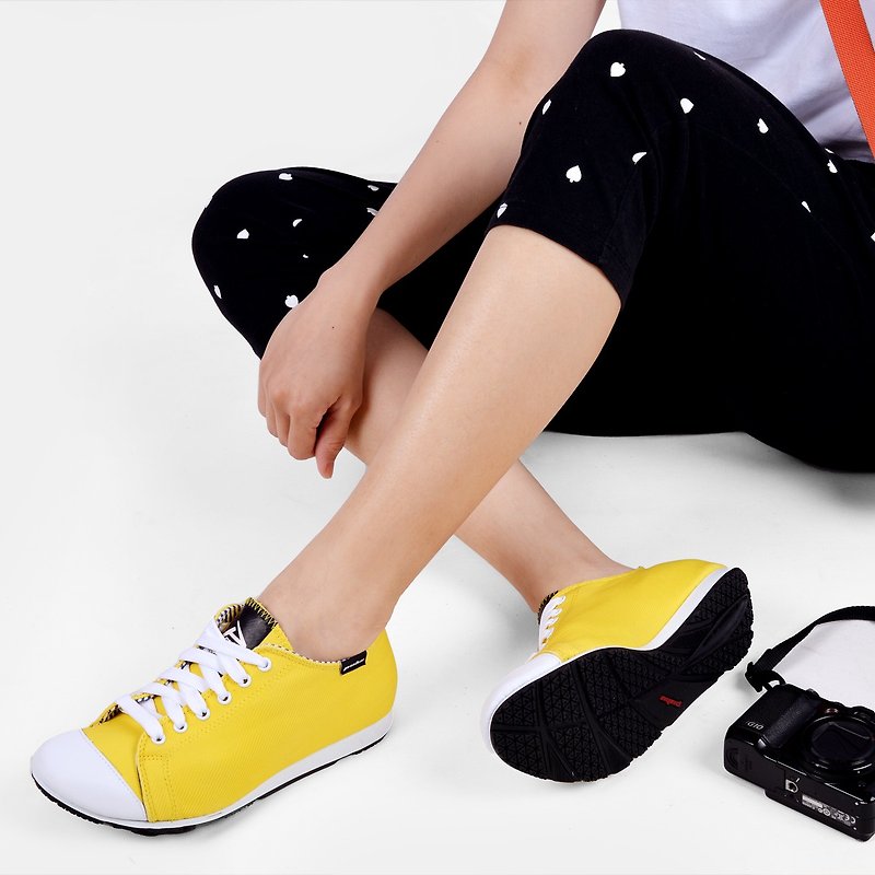 MIT [play color casual shoes-female yellow] casual shoes are comfortable and simple to wear - Women's Casual Shoes - Cotton & Hemp Yellow