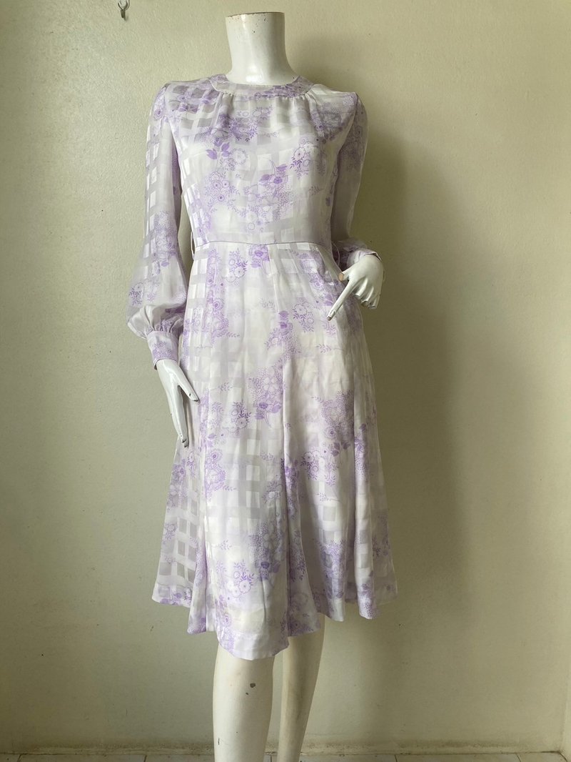 Vintage Hiroko Nakajima Tokyo Full print silk dress Size 9 Japan will fit Small - 洋裝/連身裙 - 絲．絹 黑色
