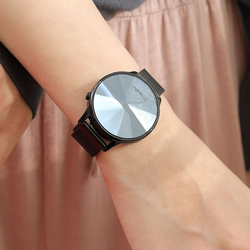 THE DIAMOND collection - LED Black Stainless Steel Watch - นาฬิกาผู้หญิง - สแตนเลส สีดำ