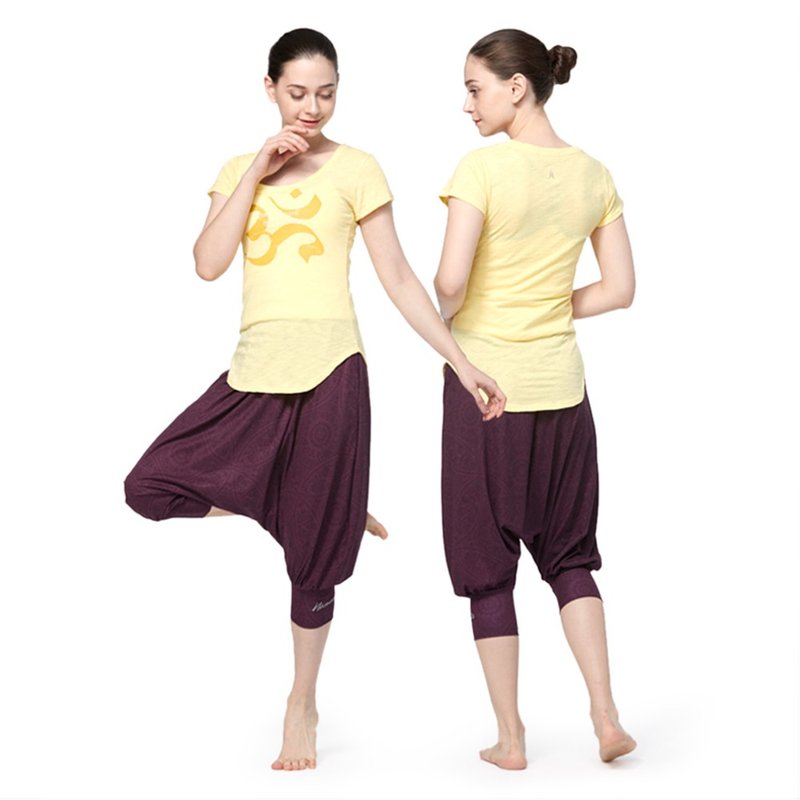 【NAMASTE】Quiet Tee - Lemon - ชุดโยคะ - ผ้าฝ้าย/ผ้าลินิน สีเหลือง