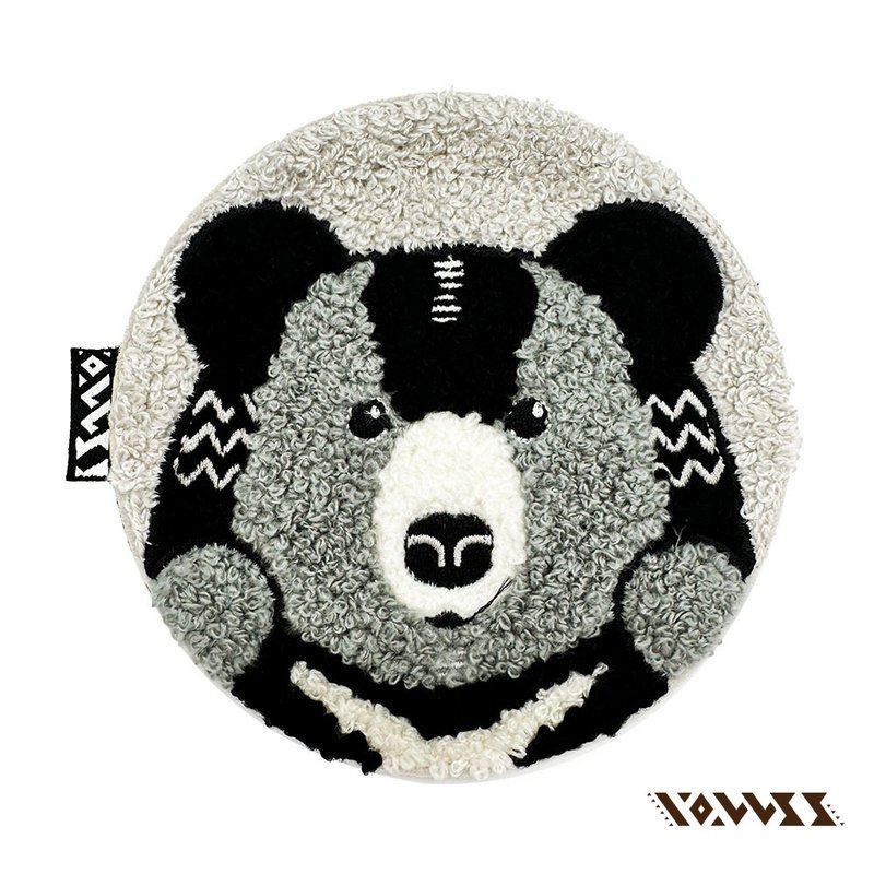 [Forest Animal Series] Black Bear Embroidered Coaster - ที่รองแก้ว - งานปัก สีดำ