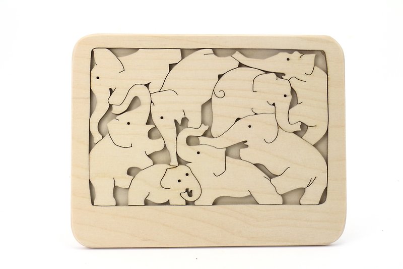 [Selected Gift] Chunmu Fairy Tale Russian Building Block Puzzle: Elephant - Kids' Toys - Wood Red