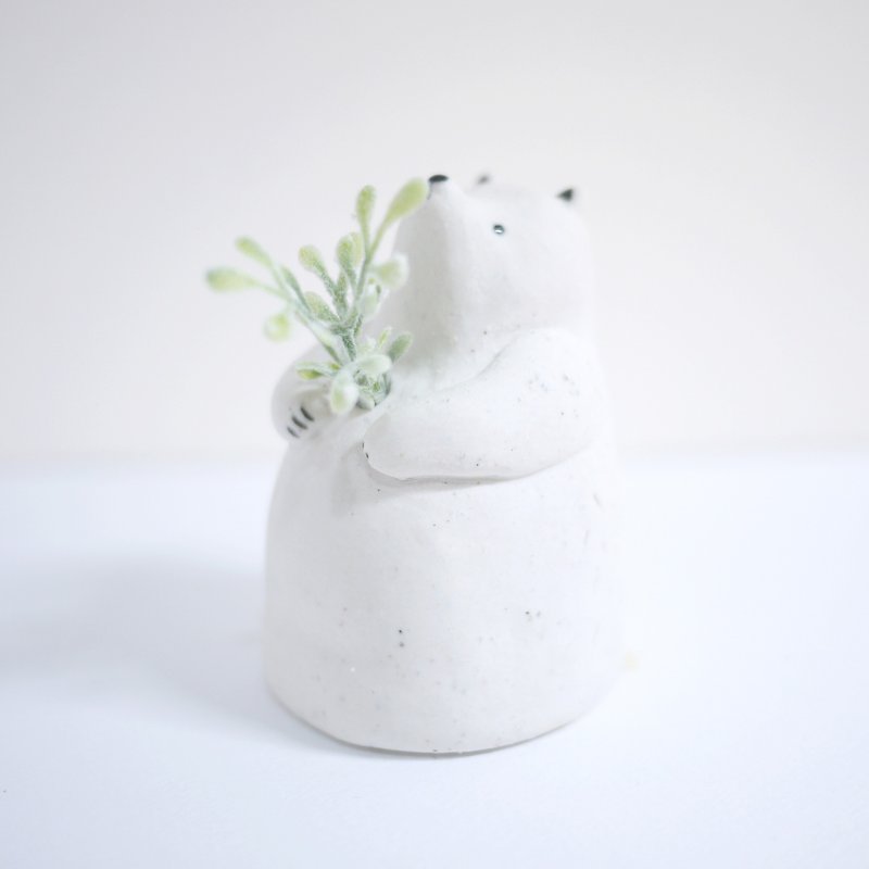 Flower vase of Polar bear - Plants - Porcelain White