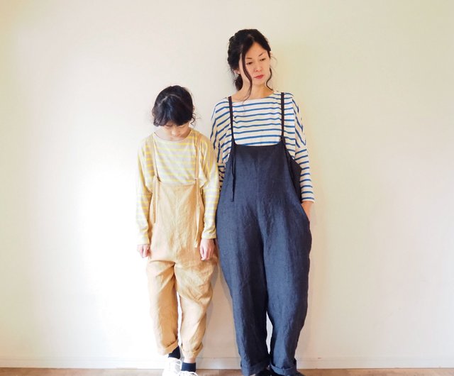 Linen canvas Salopette CAMEL - ショップ pongee オーバーオール - Pinkoi