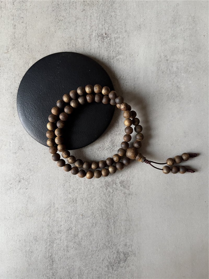 【圓珠款】天然大王棋楠沉香雙圈手串(鎖骨鍊)6mm - 手鍊/手環 - 木頭 