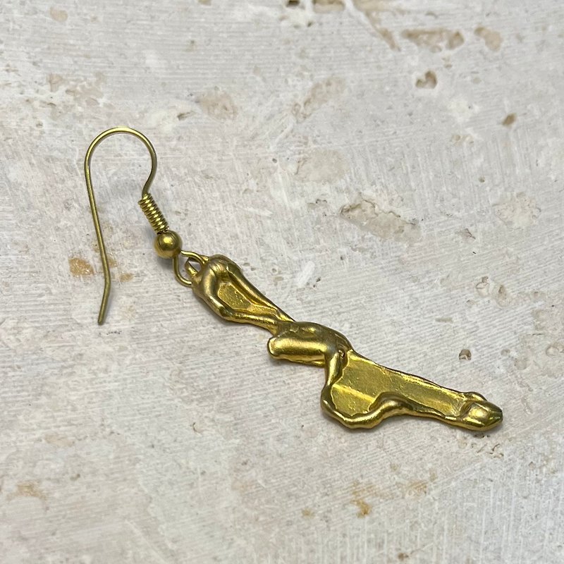 仿古耳環 黃銅 單邊販售 - 耳環/耳夾 - 銅/黃銅 