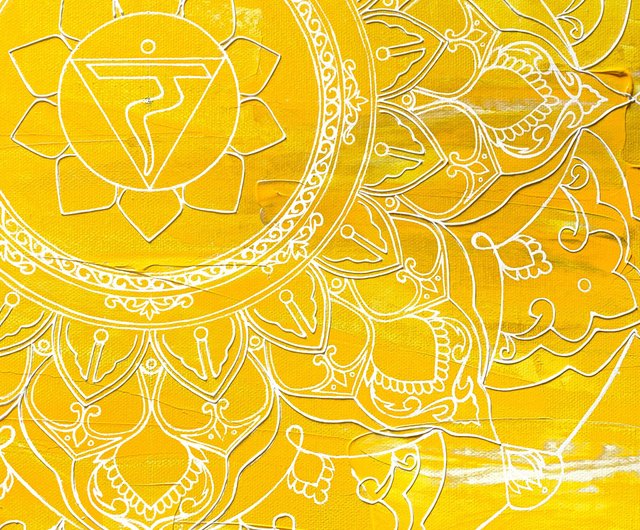 はち✨隠れ神金文字チャクラ絵画 カーラチャクラ神のタンカ絵画 | ヴィンテージの手描きタンカ