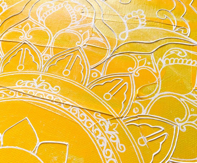 はち✨隠れ神金文字チャクラ絵画 曼荼羅 Manipura チャクラ スピリチュアルな家の装飾 神聖な幾何