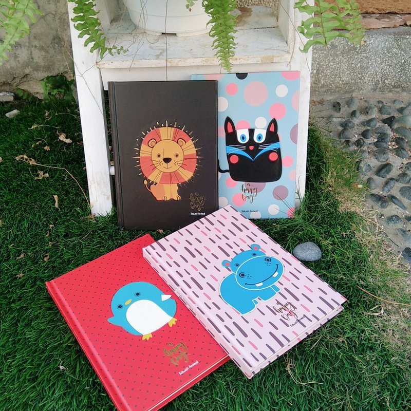 立體歡樂動物園精裝手帳筆記本 / 13.2x18.8cm / 橫線80張 / 4圖 - 筆記本/手帳 - 紙 