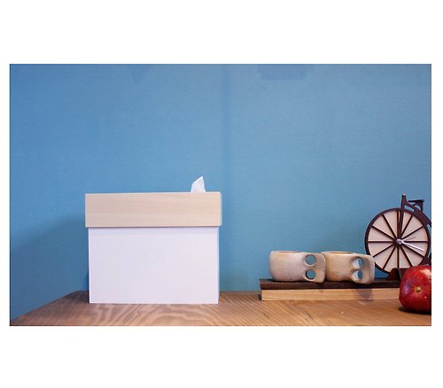 yamato japan 日本 yamato japan手工木製多功能面紙盒含小型垃圾桶(矮)-四色