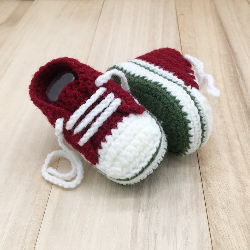 Stylish Baby Sneaker - Maroon Crochet Shoes - Handmade Baby Booties - 男/女童鞋 - 壓克力 多色