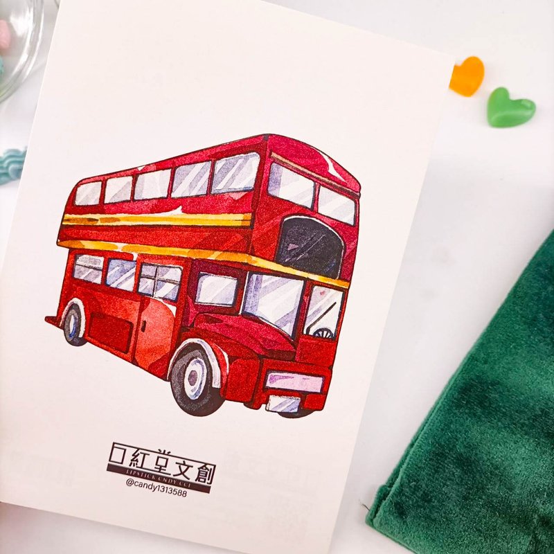 KR474_口紅堂明信片_交通工具7_candy1313588 postcard - Cards & Postcards - Paper Multicolor