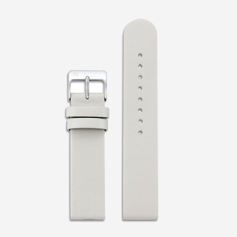 20mm Off-white Italian Leather Strap | Interchangeable Feature | Maven Watches - สายนาฬิกา - หนังแท้ สีดำ
