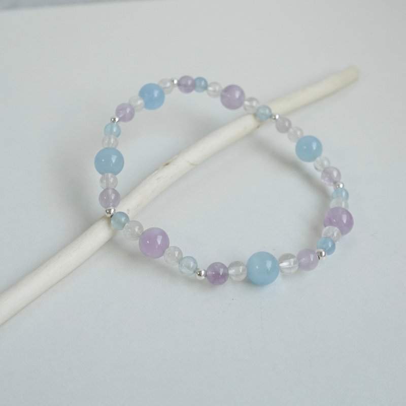 Azure Dream/Aquamarine Lavender Amethyst White Crystal/Crystal Bracelet Customization - Bracelets - Crystal Purple