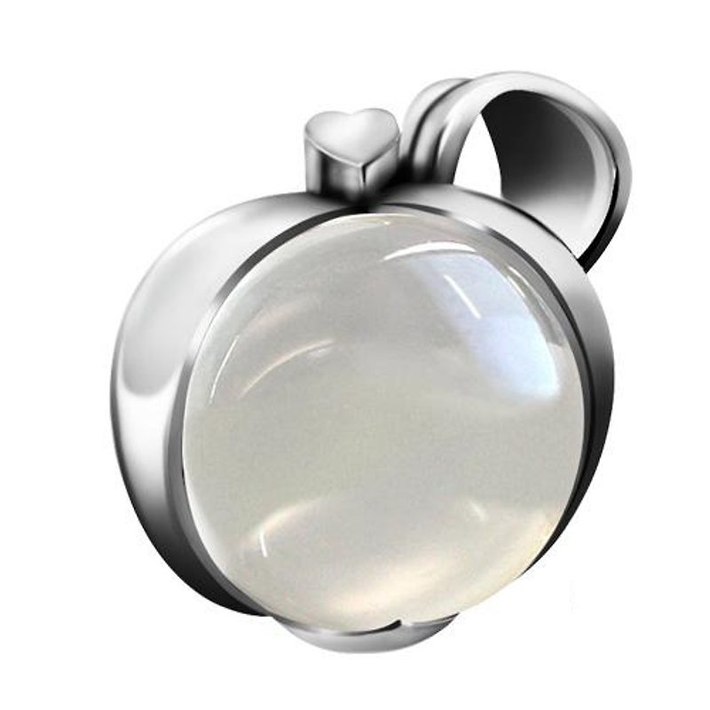 Hidden Love-Apple Heart Pendant - Necklaces - Other Metals Gray
