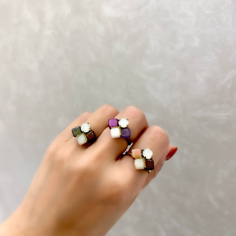 tile ring - แหวนทั่วไป - แก้ว หลากหลายสี