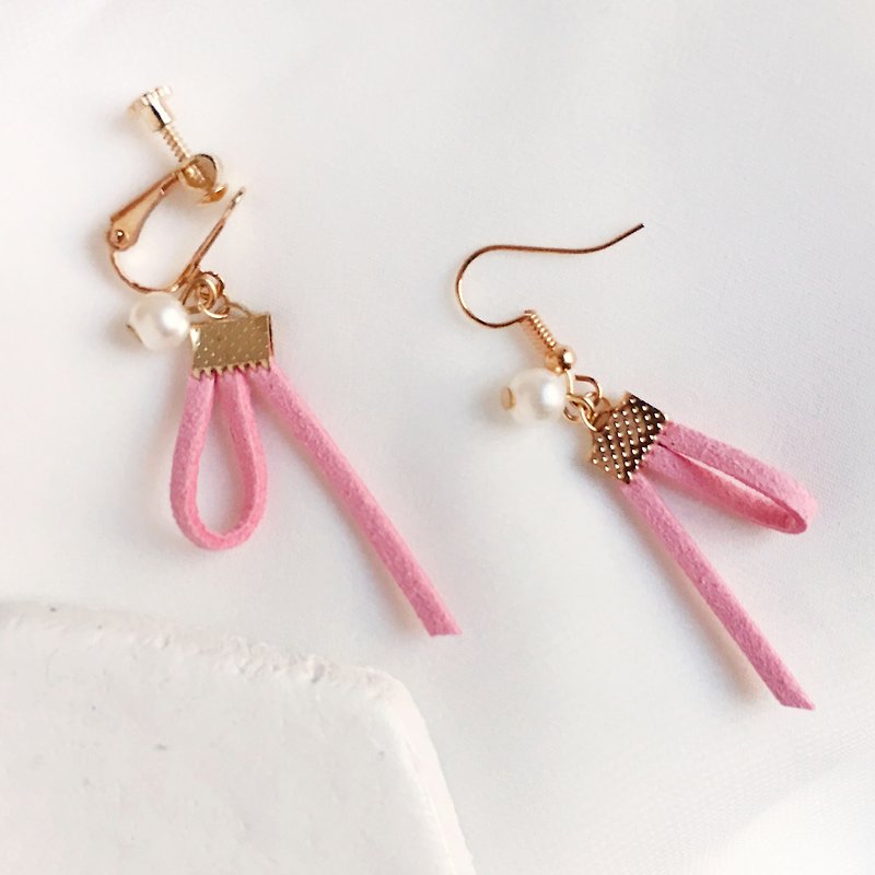 Handmade Earrings Earclips Rose Gold Series-pink limited  - Earrings & Clip-ons - Other Man-Made Fibers Pink