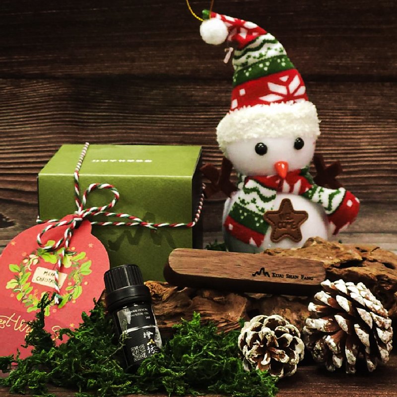 新品【車用擴香】質感原木擴香夾+檜木精油5ml 聖誕禮物 香氛禮盒 - 香薰/精油/線香 - 木頭 